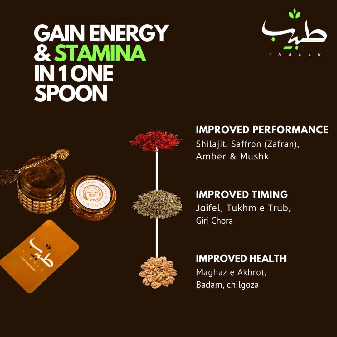 Gain Energy & Stamina with Majoon-e-Shifa | Contains Shilajit, Saffron, Amber, and More – Herbal Energy Booster for Men